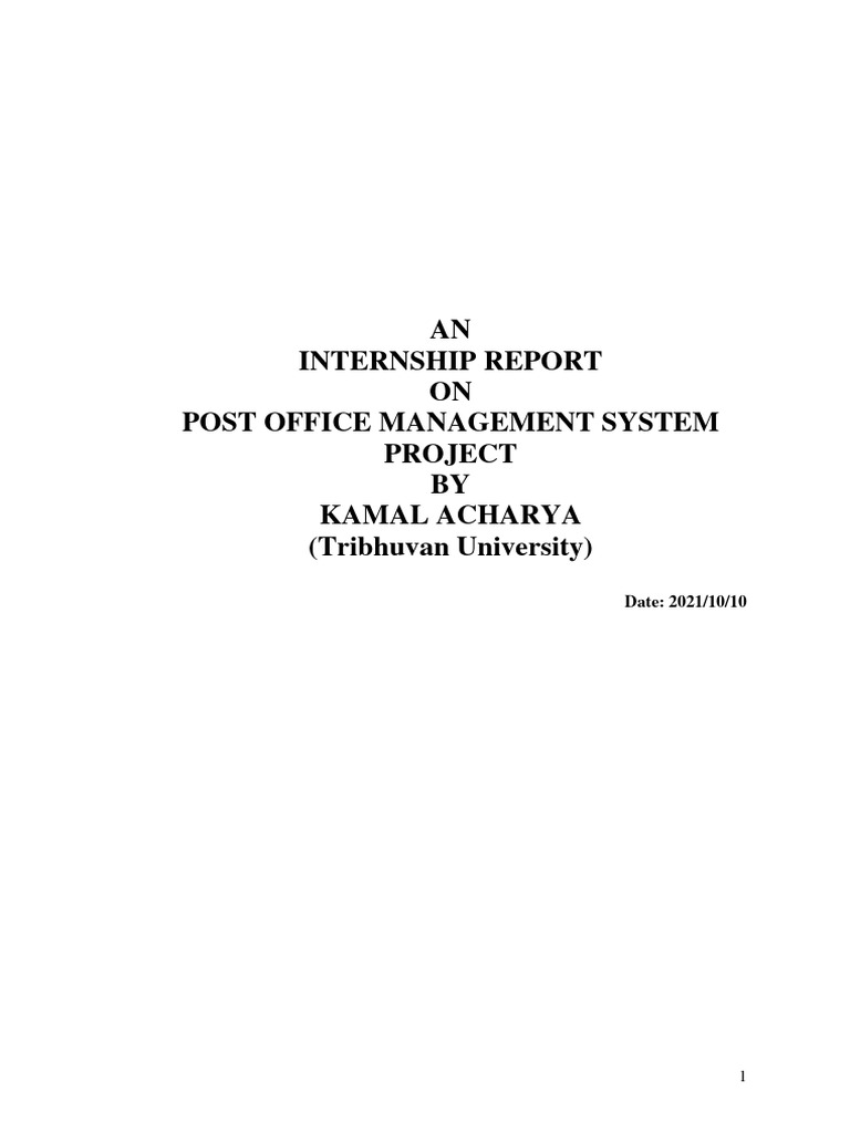 Post Office Management System Report | PDF | Class (Computer ...