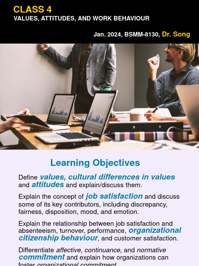 Class 4. Values, Attitudes, and Work Behaviour | PDF | Job Satisfaction ...