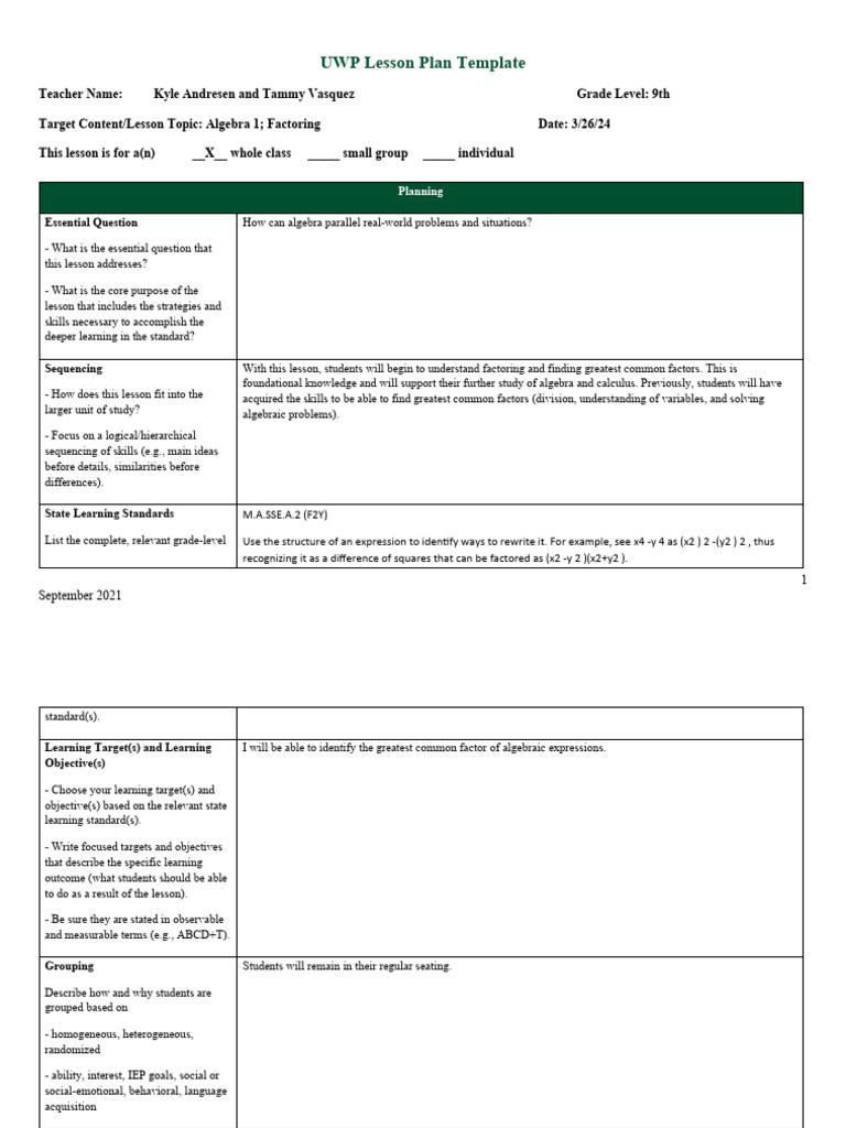 3-26-24 Lesson Plan Ugph | PDF | Educational Assessment | Learning