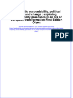 Democratic Accountability, Political Order, and Change: Exploring Accountability Processes in An Era of European Transformation First Edition Olsen