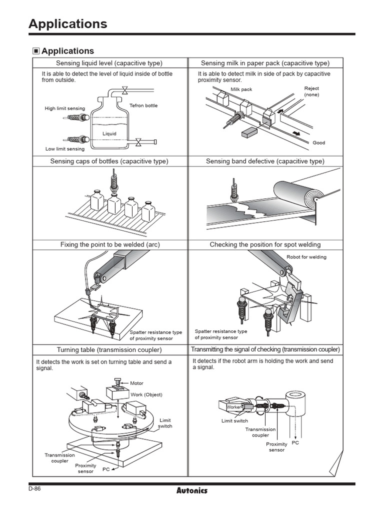 Proximity Sensors Applications Cat Eng 161205 | PDF | Sensor | Capacitor
