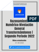 Razonamiento Numérico Nivelación General Transformándonos - Segundo Periodo 2022
