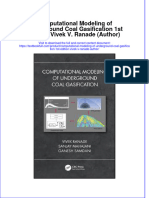 PDF Computational Modeling of Underground Coal Gasification 1St Edition Vivek V Ranade Author Ebook Full Chapter
