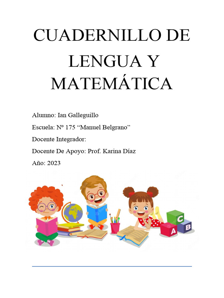 Cuadernillo de Lengua y Matemática 1° grado | PDF