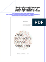 Textbook Digital Architecture Beyond Computers Fragments of A Cultural History of Computational Design Roberto Bottazzi Ebook All Chapter PDF