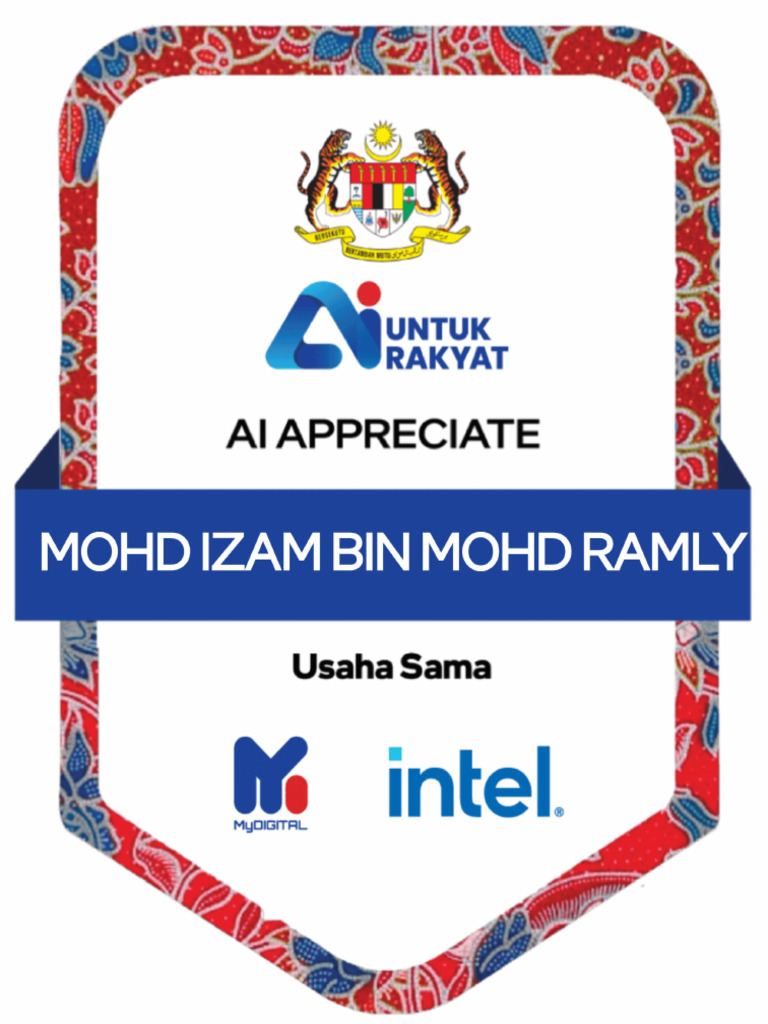 Mohd Izam Bin Mohd Ramly - Ai - Appreciate - Badge | PDF