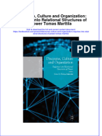 Textbook Discourse Culture and Organization Inquiries Into Relational Structures of Power Tomas Marttila Ebook All Chapter PDF