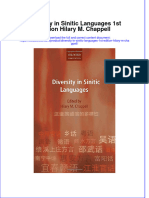 Textbook Diversity in Sinitic Languages 1St Edition Hilary M Chappell Ebook All Chapter PDF