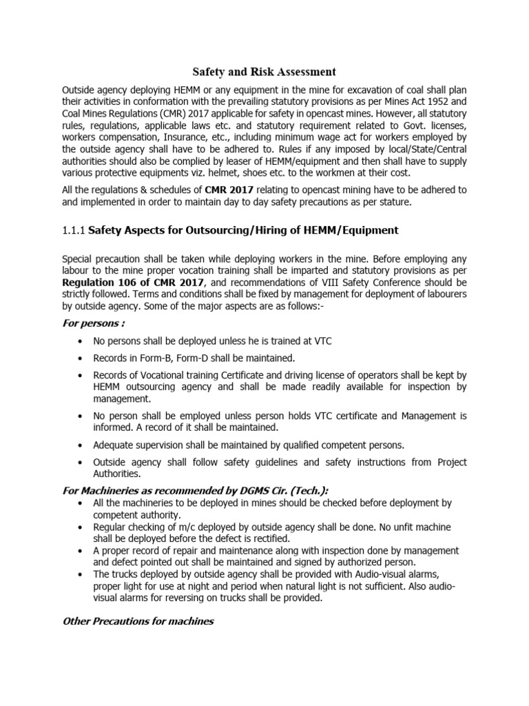 Opencast Mining Safety Guidelines | PDF | Mining