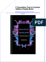 Download textbook Didactics Of Translation Text In Context 1St Edition Chakib Bnini ebook all chapter pdf 