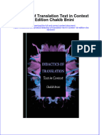 Textbook Didactics of Translation Text in Context 1St Edition Chakib Bnini Ebook All Chapter PDF