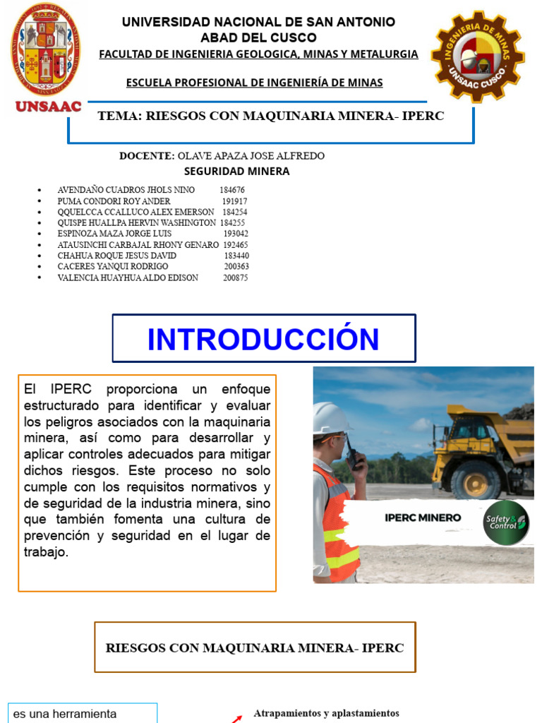 Riesgos Con Maquinaria Minera | PDF | Seguridad y salud ocupacional ...
