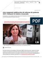 INEI Suspende Publicación de Informe de Pobreza 2023 - Boluarte Lo Habría Censurado ATMP - Economía - La República