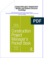 Download pdf Construction Project Manager S Pocket Book 2Nd Edition Duncan Cartlidge ebook full chapter 