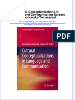 Download full chapter Cultural Conceptualizations In Language And Communication Barbara Lewandowska Tomaszczyk pdf docx