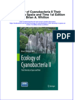 Textbook Ecology of Cyanobacteria Ii Their Diversity in Space and Time 1St Edition Brian A Whitton Ebook All Chapter PDF
