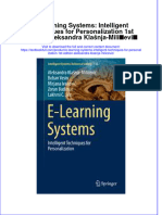 Textbook E Learning Systems Intelligent Techniques For Personalization 1St Edition Aleksandra Klasnja Milicevic Ebook All Chapter PDF
