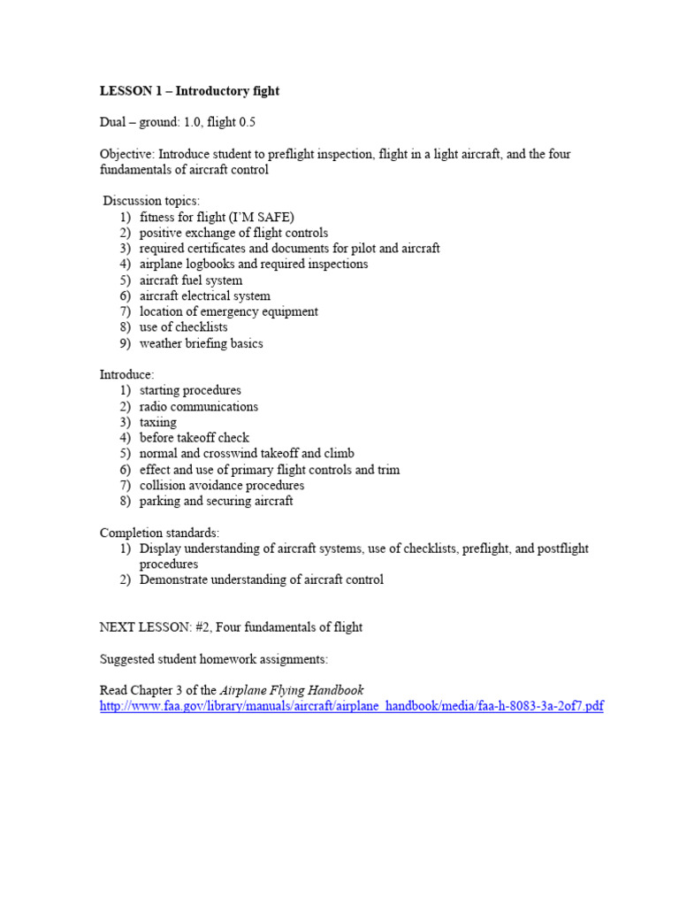 Flight Training Curriculum | PDF | Flight | Visual Flight Rules