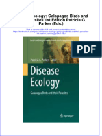 Download textbook Disease Ecology Galapagos Birds And Their Parasites 1St Edition Patricia G Parker Eds ebook all chapter pdf 
