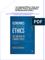 Textbook Economics As Applied Ethics Fact and Value in Economic Policy 2Nd Edition Wilfred Beckerman Auth Ebook All Chapter PDF