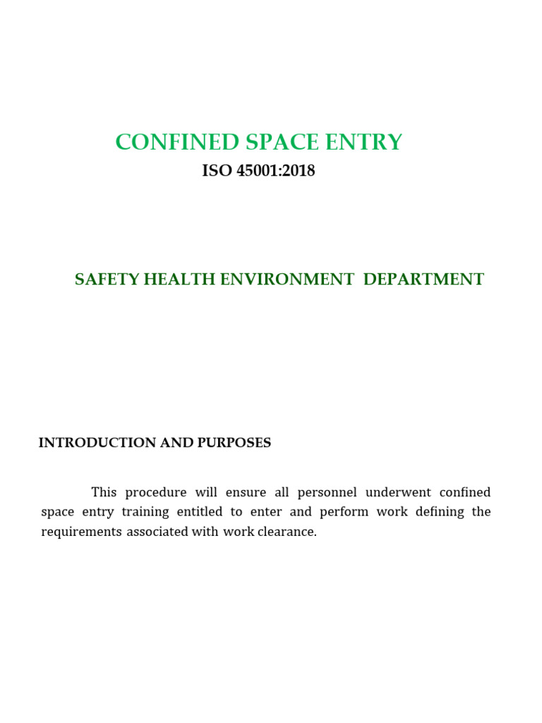 Confined Space Entry Controls | PDF | Safety | Occupational Safety And ...