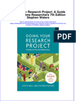 PDF Doing Your Research Project A Guide For First Time Researchers 7Th Edition Stephen Waters Ebook Full Chapter