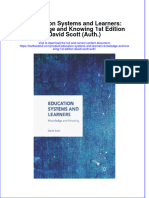 Download textbook Education Systems And Learners Knowledge And Knowing 1St Edition David Scott Auth ebook all chapter pdf 