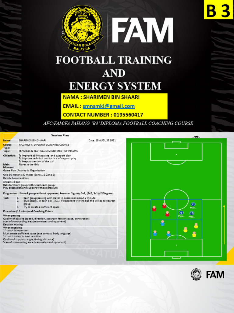 Football Passing Training Session Plan | PDF
