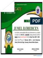 Certificate of Recognition (Honors) Green