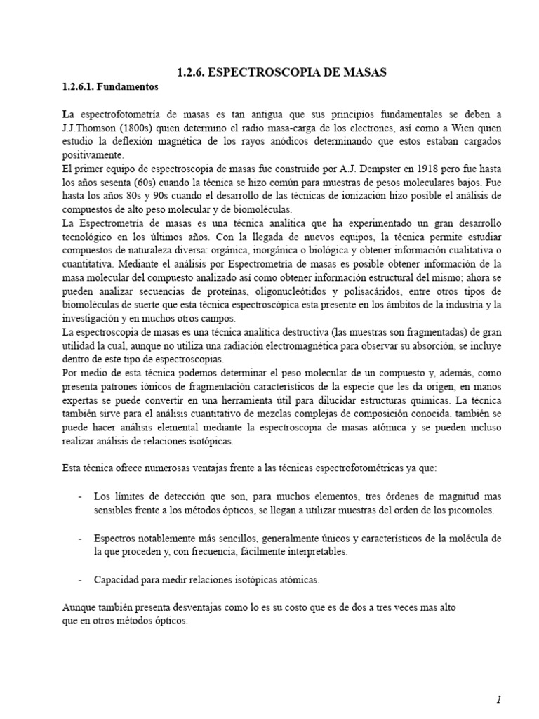Fundamentos de Espectroscopia de Masas | PDF | Espectrometría de masas ...