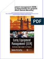 Download textbook Early Equipment Management Eem Continuous Improvement For Projects 1St Edition Dennis Mccarthy ebook all chapter pdf 