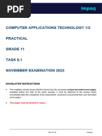 Computer Applications Technology 1/2 Practical Grade 11 TASK 6.1 November Examination 2023