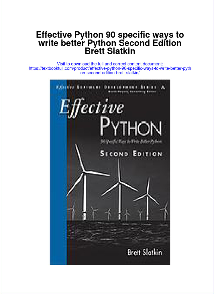 PDF Effective Python 90 Specific Ways To Write Better Python Second ...