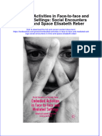 Textbook Embodied Activities in Face To Face and Mediated Settings Social Encounters in Time and Space Elisabeth Reber Ebook All Chapter PDF