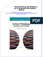 Download pdf Critical Thinking Reading And Writing A Brief Guide To Argument 9Th Edition Barnet ebook full chapter 