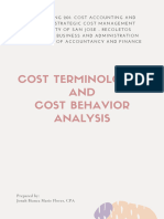 Topic Outline for Topic 2 Cost Terminologies and Cost Behavior Analysis
