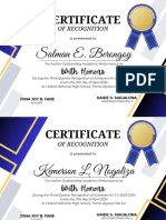 Blue Navy and Green Modern Seminar Certificate Landscape
