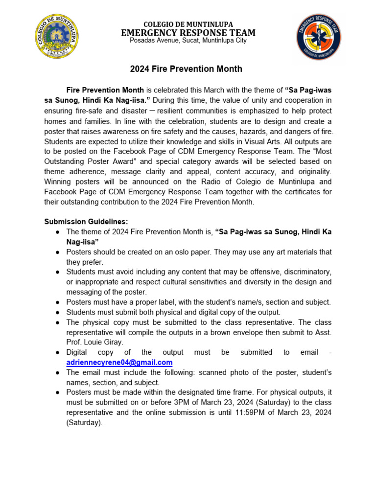 2024 Fire Prevention Month Poster Contest | PDF | Human Communication