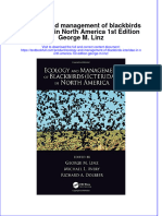 Textbook Ecology and Management of Blackbirds Icteridae in North America 1St Edition George M Linz Ebook All Chapter PDF