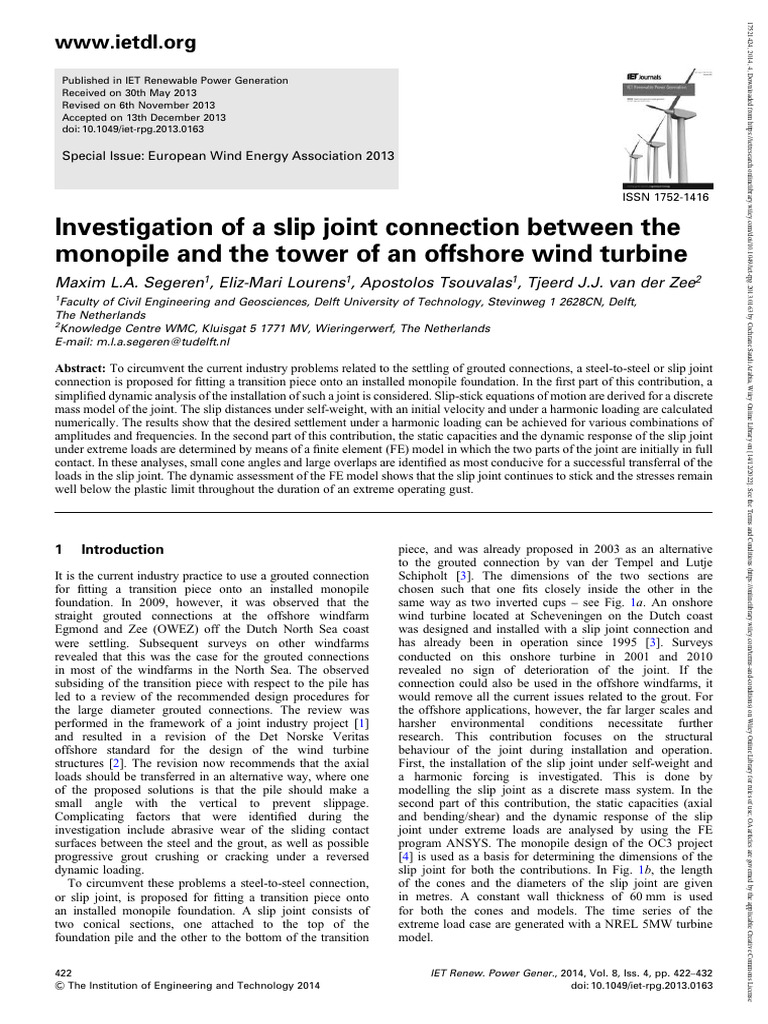 IET Renewable Power Gen 2014 Segeren Investigation of A Slip