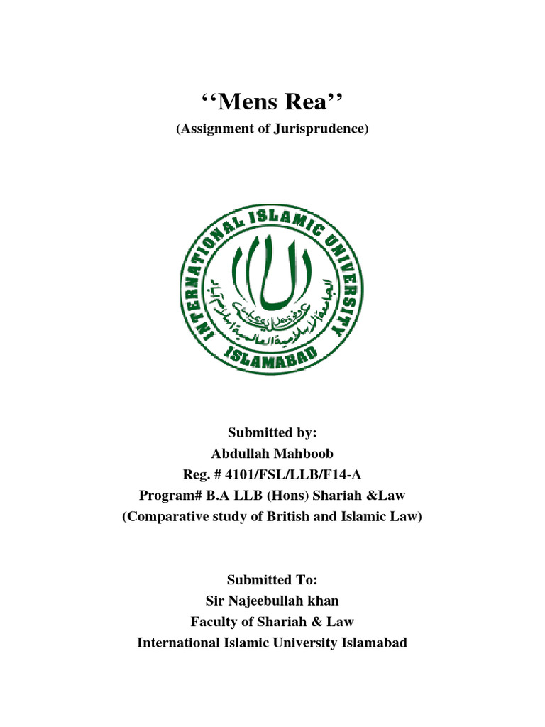 Mens Rea Download Free Pdf Mens Rea Recklessness Law