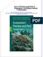 Download textbook Ecotourism S Promise And Peril A Biological Evaluation 1St Edition Daniel T Blumstein ebook all chapter pdf 