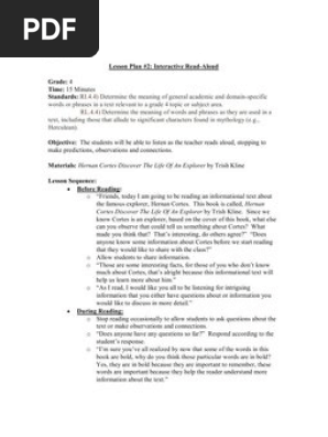 Lesson #2 Interactive Read-Aloud