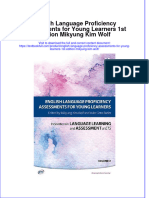 Textbook English Language Proficiency Assessments For Young Learners 1St Edition Mikyung Kim Wolf Ebook All Chapter PDF