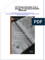 Ebffiledocnew - 767download Full Chapter Derrida and Textual Animality For A Zoogrammatology of Literature Rodolfo Piskorski PDF