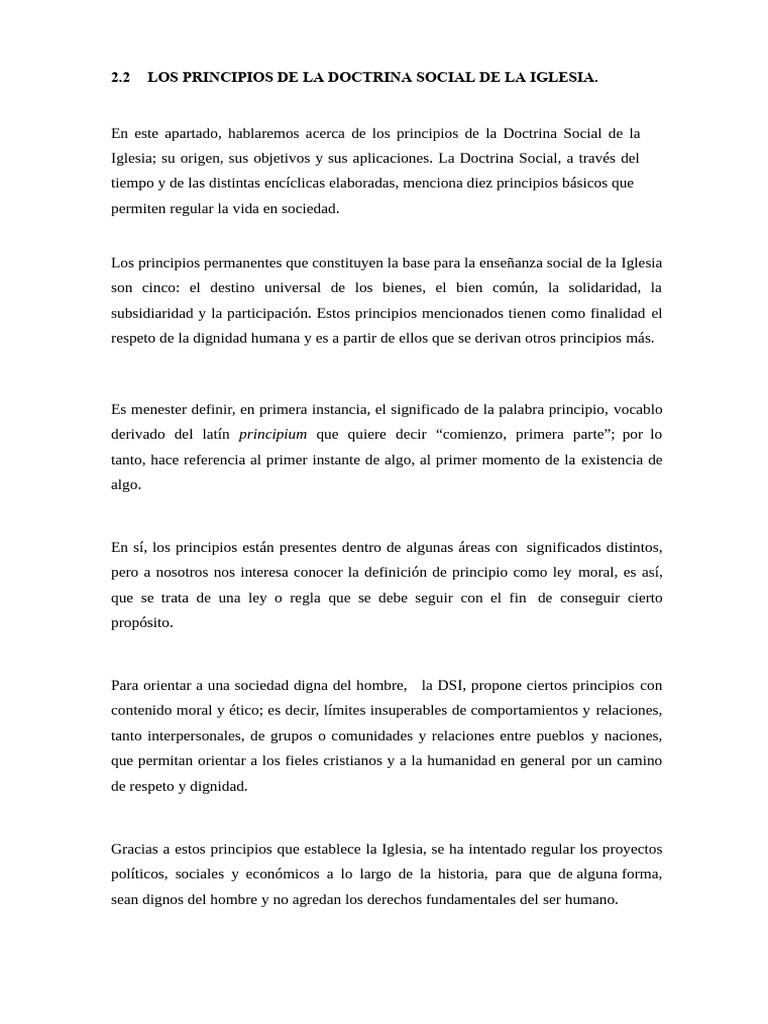 Principios de la Doctrina Social de la Iglesia | PDF | Doctrina social ...
