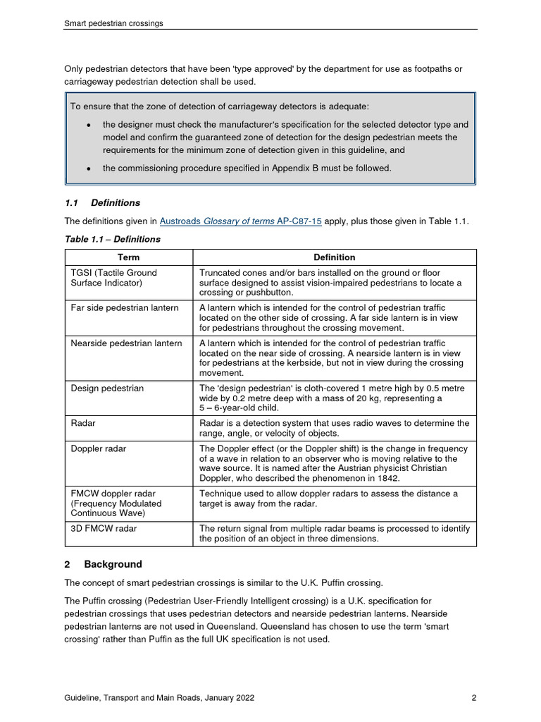 Part 2 Guideline Smart Pedestrian Crossings Pdf Radar Pedestrian