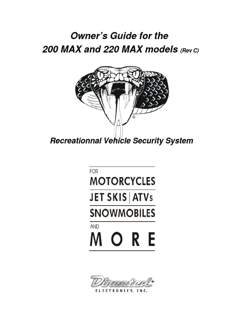 Viper 200 Max 220 Max Manual | PDF | Security Alarm | Electrical ...