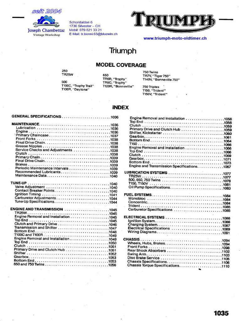 Triumph Rep All Modells | PDF