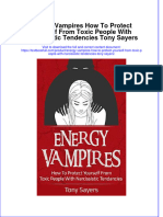 Textbook Energy Vampires How To Protect Yourself From Toxic People With Narcissistic Tendencies Tony Sayers Ebook All Chapter PDF